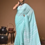 Maharani asmani mull cotton handloom Saree