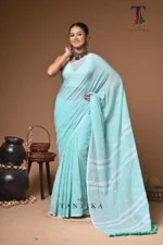 Maharani asmani mull cotton handloom Saree