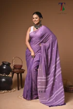 Maharani violet mull cotton handloom Saree