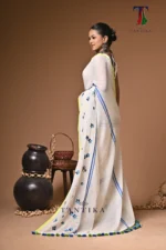 Rajrani  mull cotton embroidery handloom Saree - Image 5