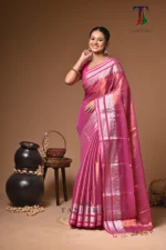 golden panaful tissue cotton handloom Saree