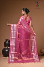 golden panaful tissue cotton handloom Saree - Image 6