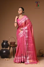 golden rani tissue cotton handloom Saree - Image 2