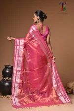golden rani tissue cotton handloom Saree - Image 6