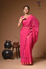 Rani mull Cotton sequence handloom Saree - Image 3