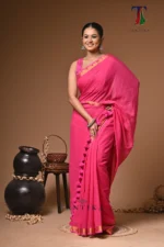 Rani mull Cotton sequence handloom Saree - Image 4