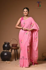 kanak mull Cotton embroidery  Saree