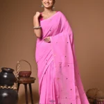Pink Chumki Cotton Saree