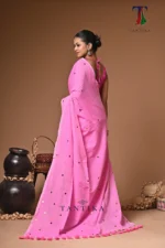 Pink Chumki Cotton Saree - Image 6