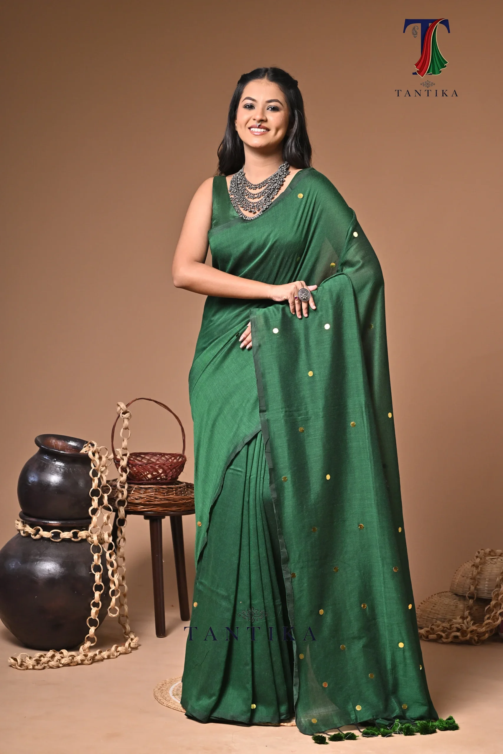 saree 1 Rangika Chumki Cotton Saree - Image 1