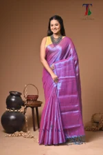 Mehbooba purple tissue cotton handloom Saree