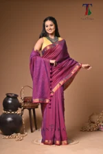 Tulika mull Cotton sequence  handloom Saree - Image 3