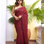 Pure Mull Cotton Chikonkari saree