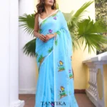 Pure Mull Cotton Butterfly Hand Printed Saree