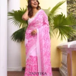 Pure Mull Cotton Chikonkari saree