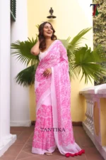 Pure Mull Cotton Chikonkari saree