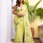 Pure Mull Cotton Butterfly Hand Printed Saree