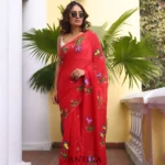 Pure Mull Cotton Butterfly Hand Printed Saree