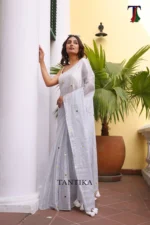 Pure Tissue Gini saree - Image 2