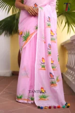 Pure Masline Rose Jamdani saree - Image 4