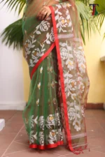 Pure Mull Cotton Butterfly Hand Printed Saree - Image 3