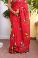 Pure Mull Cotton Butterfly Hand Printed Saree - Image 3