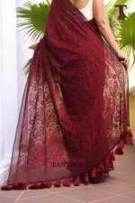 Pure Mull Cotton Chikonkari saree - Image 4