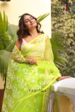 Pure Masline Rose Jamdani saree - Image 5