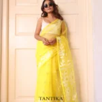 Pure Masline Rose Jamdani saree