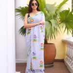 Pure Mull Cotton Butterfly Hand Printed Saree