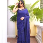 Pure Mull Cotton Chikonkari saree
