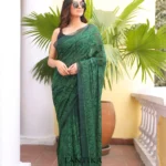 Pure Mull Cotton Chikonkari saree