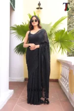 Pure Mull Cotton Chikonkari saree