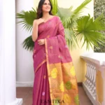 Pure lilen tissue saree