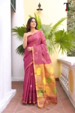 Pure lilen tissue saree