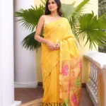 Pure lilen tissue saree