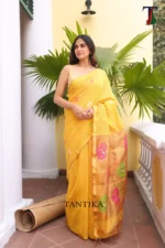 Pure lilen tissue saree