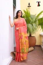 Pure lilen tissue saree