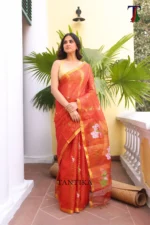 Pure lilen tissue saree