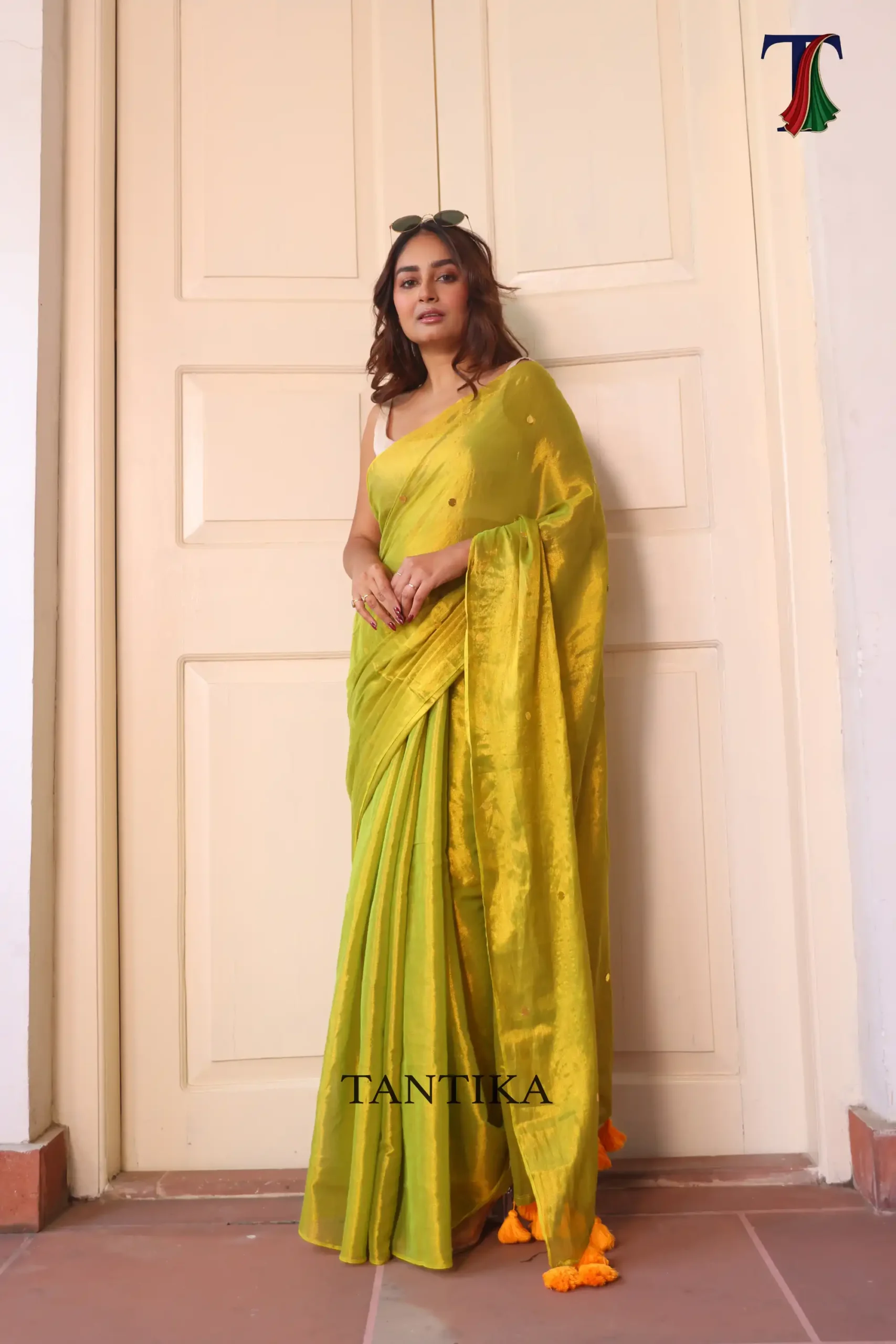 1 Pure Tissue Gini saree - Image 1