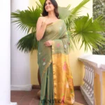 Pure lilen tissue saree