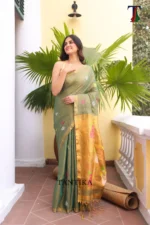 Pure lilen tissue saree