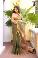 Pure lilen tissue saree