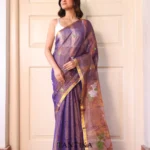 Pure lilen tissue saree