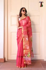 Pure lilen tissue saree