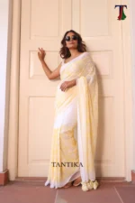 Pure Mull Cotton Chikonkari saree - Image 2