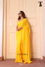 Pure Mull Cotton Chikonkari saree - Image 2