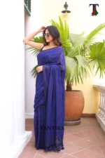 Pure Mull Cotton Chikonkari saree - Image 2