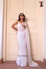 Pure Mull Cotton Chikonkari saree - Image 2