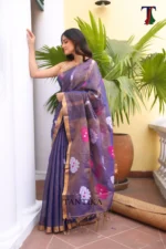 Pure lilen tissue saree - Image 2